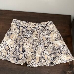 Promesa Beige and Black Snake Print Skort